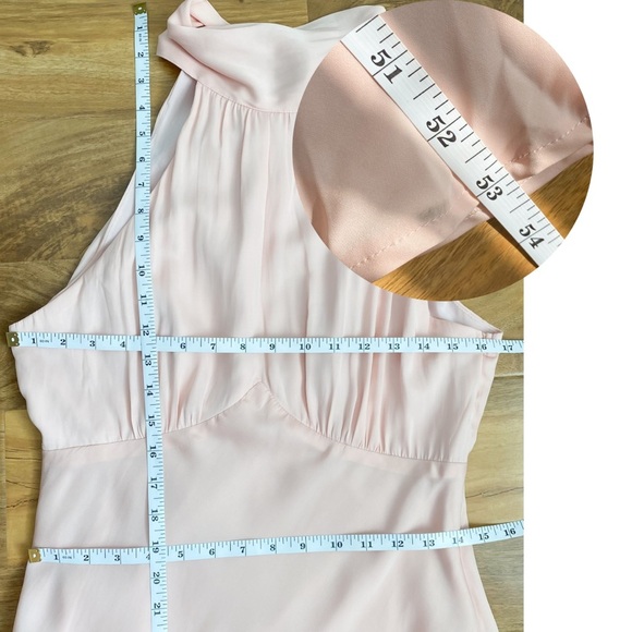 Hello Molly Maxi Midi Dress Pink Halter Neck Tie Barbie Bridesmaid Romantic 8 - Picture 11 of 11